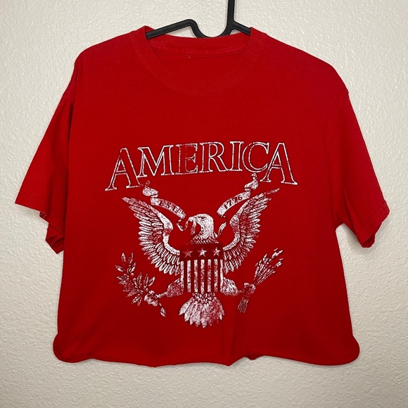 America 1776 Eagle Crop Top - Picture 1 of 5